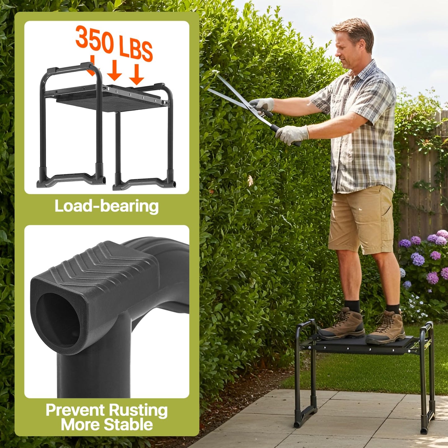 PORAISE Garden Kneeler and Seat with Tool Pouches