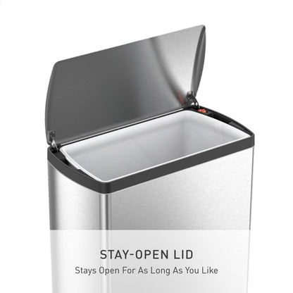 SIMPLEHUMAN 50L Rectangular Kitchen Step Trash Can, Stainless Steel