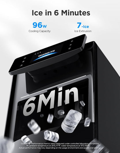 GoveeLife Smart Nugget Ice Maker Pro, 60lbs Daily, 6-Minute First Ice, 40dB Ultra-Quiet with AI NoiseGuard, App & Voice Control, Self-Clean, 3.5lbs Basket & Dual Water Tanks, for Home Kitchen, Party