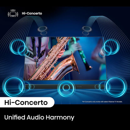 Hisense AX3120Q 3.1.2Ch Sound Bar with Wireless Subwoofer, Dolby Atmos, DTS:X, Bluetooth 5.3, Roku TV Ready, HDMI/AUX/ARC/Optical/USB, EzPlay 3.0, 7 EQ Modes, Hi Concerto, Black