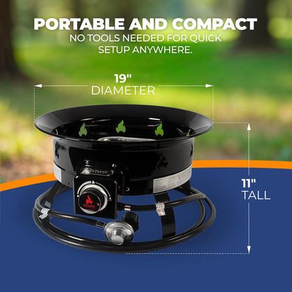 OUTLAND LIVING Portable Propane Fire Pit 19" 58,000 BTU Smokeless