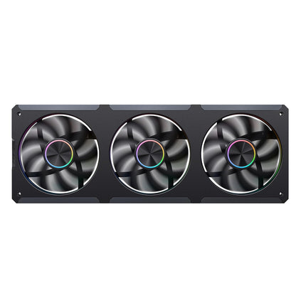 JONSBO ZC-360B 3.38"x3 Screen PC Fan,3 Magnetic 3.38 LCD Screen Control Software,Integrated Link Fan,Customize Display Patterns,Data,Video Upload and Playback,Screen Set Freely,Dual Ball Bearing,Black