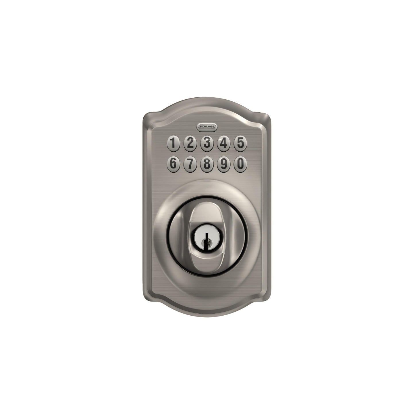 SCHLAGE Camelot Keypad Deadbolt Lock - Keyless Entry, Satin Nickel