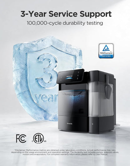 GoveeLife Smart Nugget Ice Maker Pro, 60lbs Daily, 6-Minute First Ice, 40dB Ultra-Quiet with AI NoiseGuard, App & Voice Control, Self-Clean, 3.5lbs Basket & Dual Water Tanks, for Home Kitchen, Party