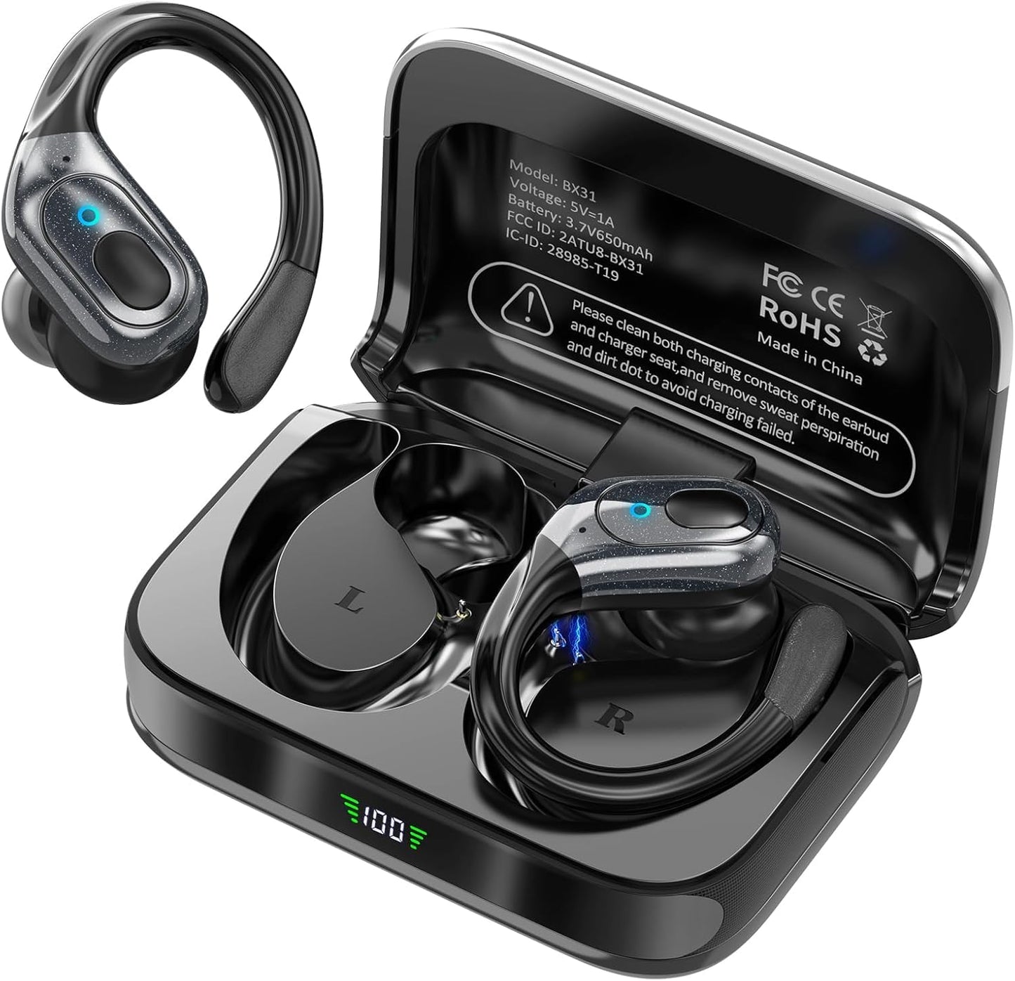 SAJAWASS Wireless Earbuds - Sports Bluetooth Headphones IPX7