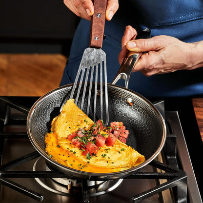 HexClad Hybrid Nonstick 14-Piece Cookware Set, 8", 10", and 12" Pans with Lids, 2, 3, and 8Qt Pots with Lids, and 2 Silicone Trivets, Stay-Cool Handles, Dishwasher and Oven-Safe, Induction Ready