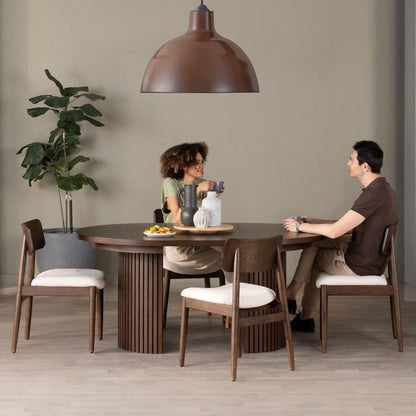 Transformer Table - Solid Wood Extendable Round Dining Table Set with 4 Chairs, Seats 4-10, Extendable Round Dining Set, Dark Brown (Table + 4 Chairs)