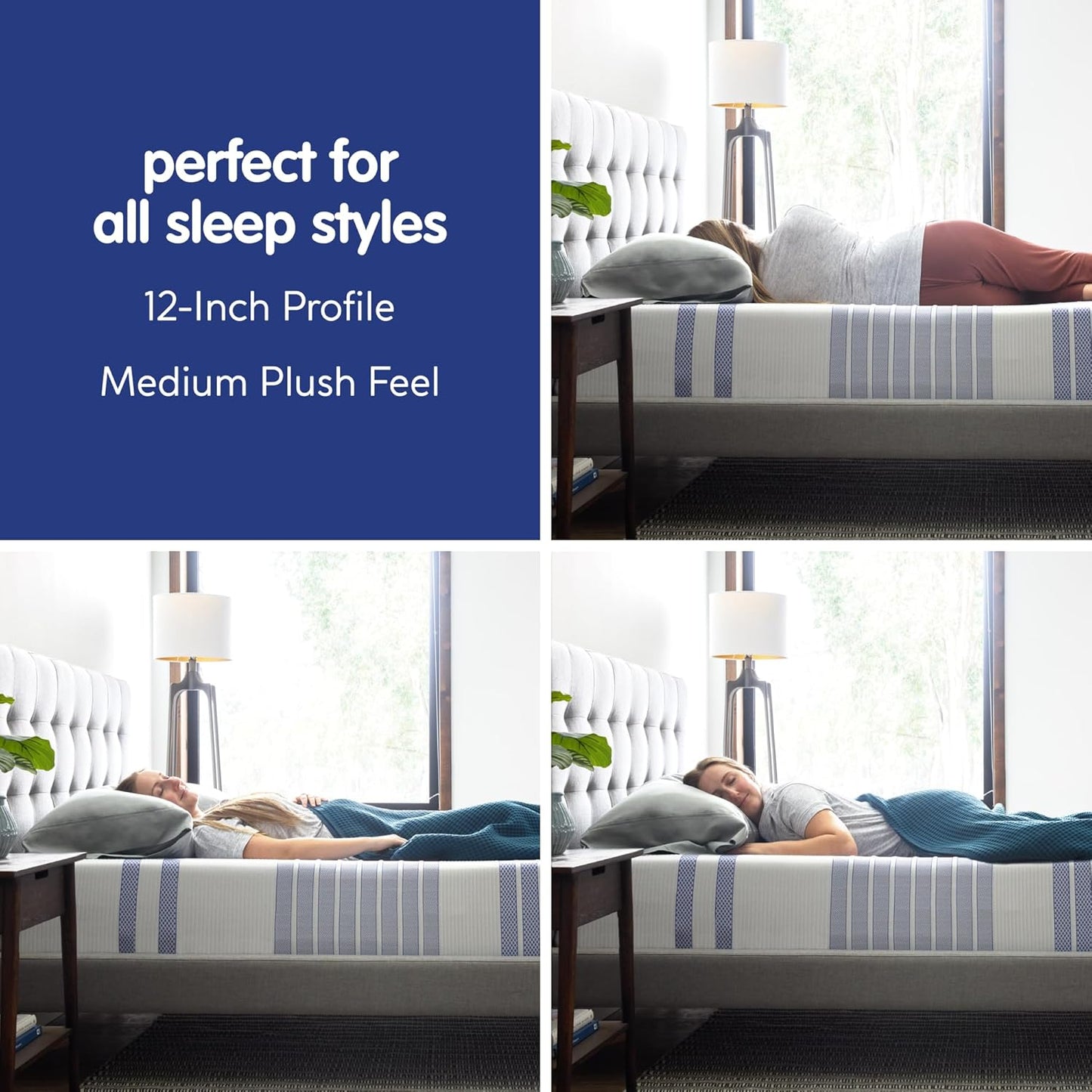 Vibe Gel Memory Foam Mattress, 12-Inch CertiPUR-US Certified Bed-in-a-Box, King, White