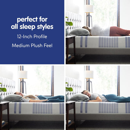 Vibe Gel Memory Foam Mattress, 12-Inch CertiPUR-US Certified Bed-in-a-Box, King, White