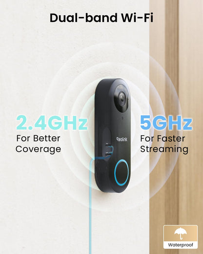 REOLINK Video Doorbell WiFi Camera - 2K Outdoor Security