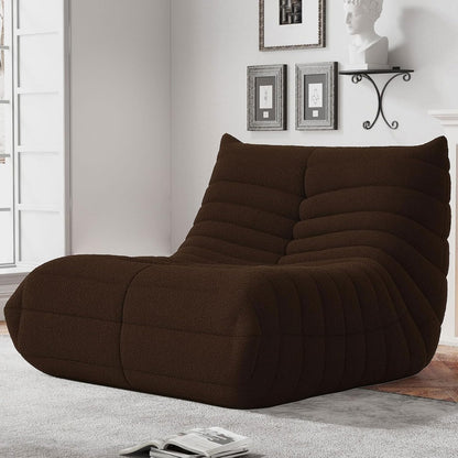 WHGBJA Bean Bag Chairs for Adults, BeanBag Reading Chair Memory Foam Couch, Floor Chair Soft Teddy Material, Comfy Reading Nook Chairs for Bedroom Living Room Office (Brown)