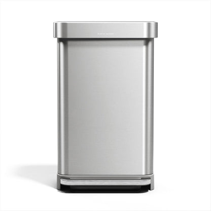 SIMPLEHUMAN 45L Hands-Free Kitchen Trash Can, Soft-Close Lid