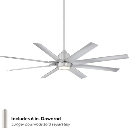 WAC Lighting Mocha XL 8 Blades Aluminum Smart Ceiling Fan in Brushed Nickel