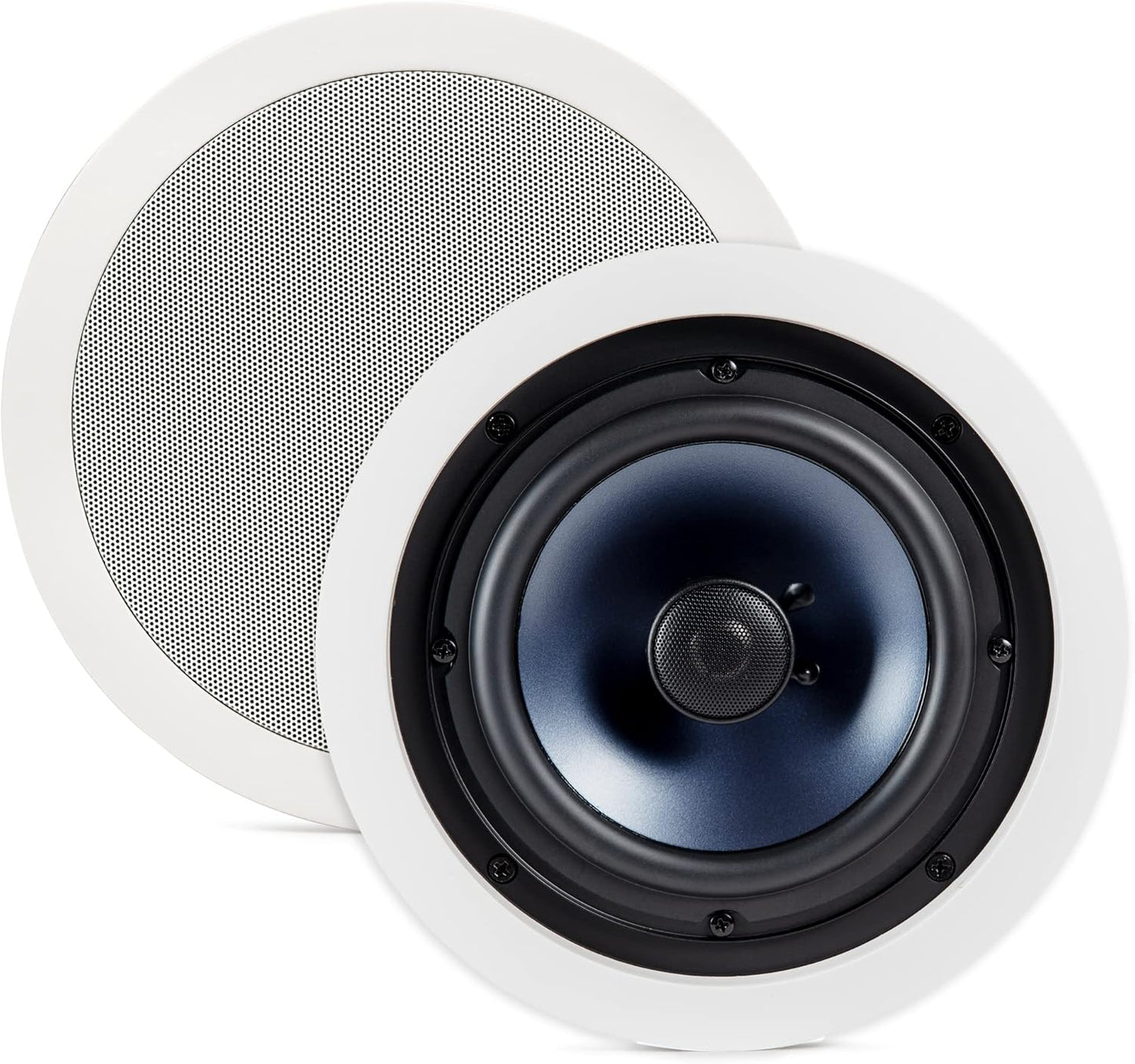 Polk Audio RC80i 2-Way Premium In Ceiling Speakers 8" Round Perfect for Damp and Humid Indoor/Outdoor Placement - Bluetooth Ceiling Speakers, 1 Pair