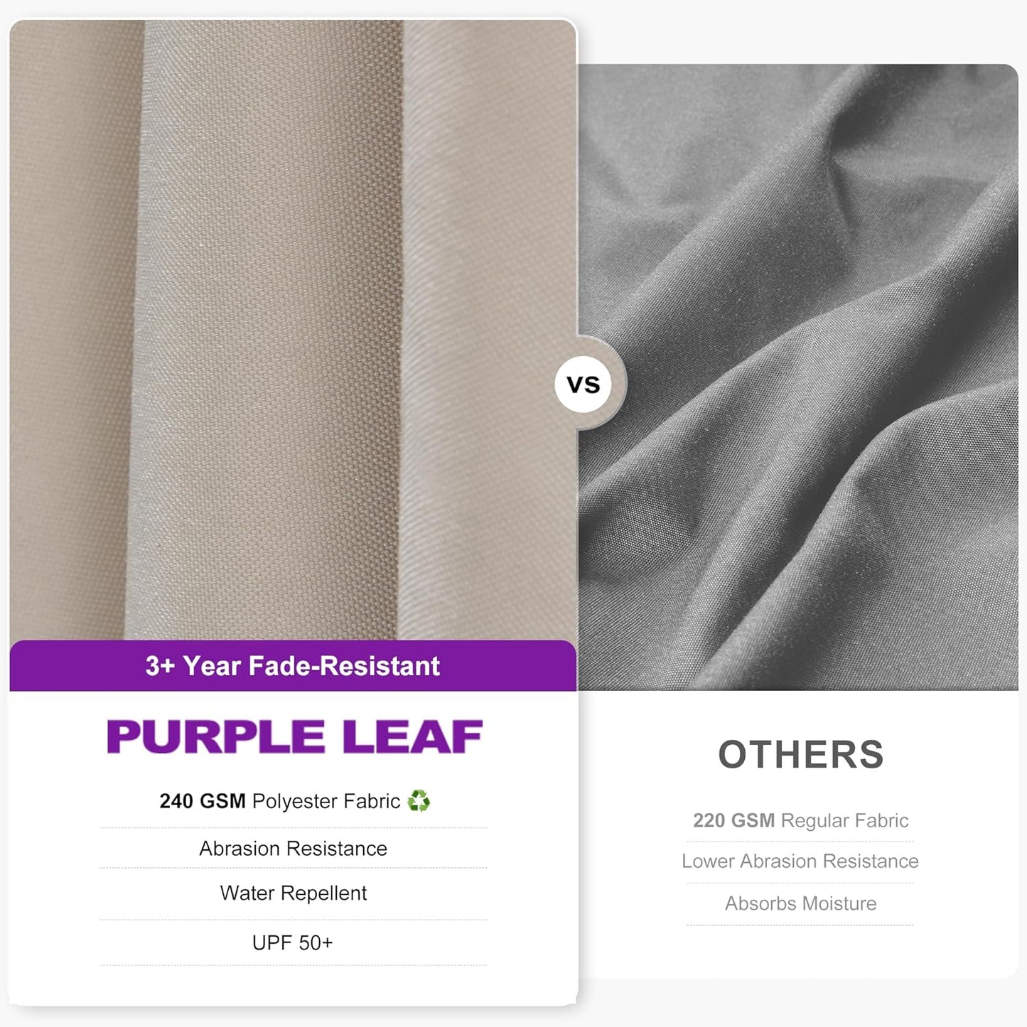 PURPLE LEAF 10 Feet Patio Umbrella with Base Outdoor Cantilever Solar Powered LED Swivel Square Umbrella Aluminum Offset Umbrella with 360-degree Rotation for Garden Deck Pool Patio, Beige