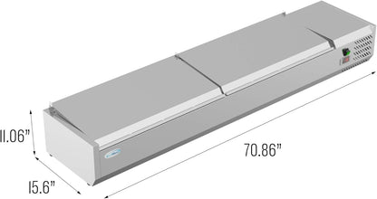 KoolMore SCDC-8P-SSL Commercial-Refrigerator, 71 Inch, Silver
