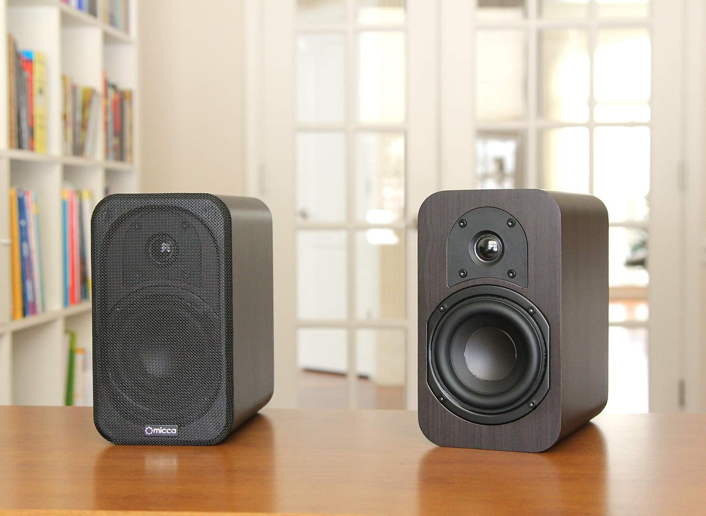 Micca RB42 Reference Bookshelf Speaker with 4-Inch Woofer and Silk Tweeter (Dark Walnut, Pair)