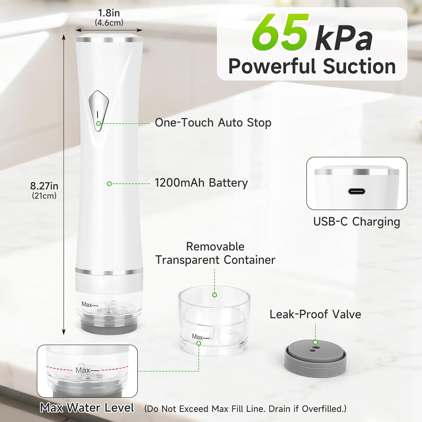 Vacuum Sealer, Handheld Vacuum Sealer for Food, USB Rechargeable Portable Mini Food Sealer with 30 Reusable Bags, Compact for Travel & Small Batch Storage