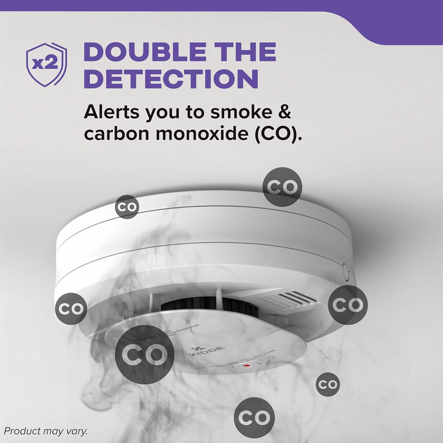 Kidde Smoke & Carbon Monoxide Detector, 10-Year Battery Powered, LED Warning Light Indicators, 4 Pack