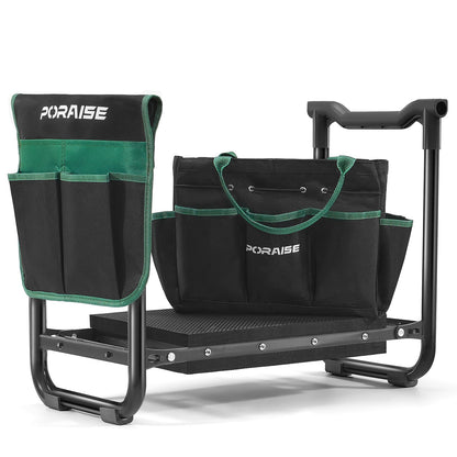 PORAISE Garden Kneeler and Seat with Tool Pouches