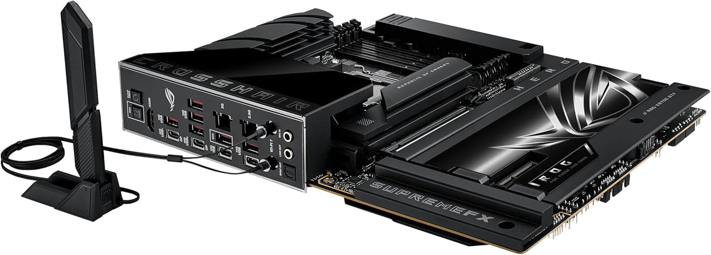 ROG Crosshair X870E Hero BTF AMD ATX Board with Hidden-Connector Design & high-Power GPU Slot for Clean Cable Management, 18+2+2 Power, DDR5, WiFi 7, 5X M.2, PCIe 5.0, USB4, Advanced AI PC Ready