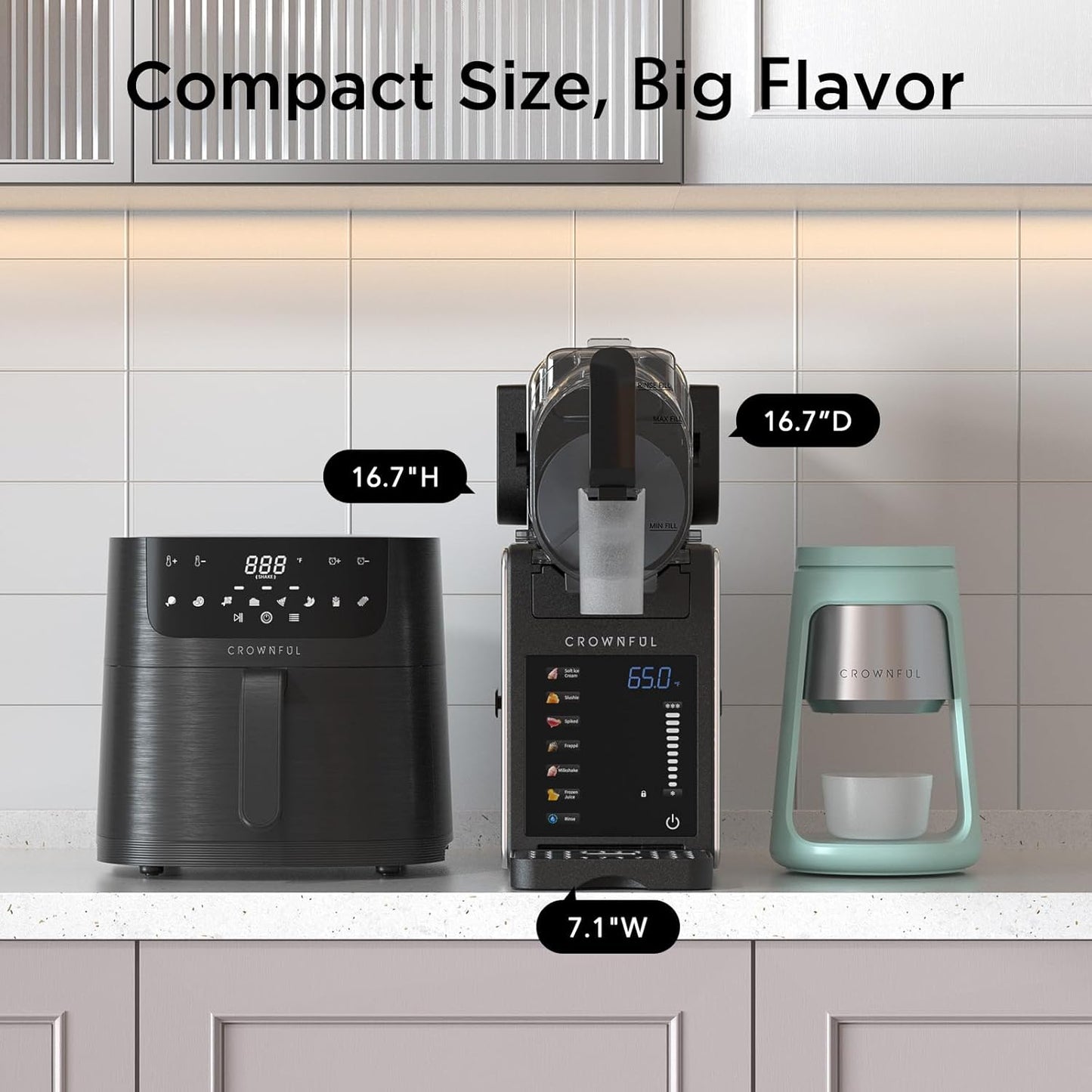 CROWNFUL Slushie Machine for Home, 101oz (64oz Liquid Fill) Frozen Drink Maker, No Ice Needed, 6 Programs for Soft Serve, Frozen Margaritas, Frappés and more, Auto-Clean, Maintains Freshness for 12hrs