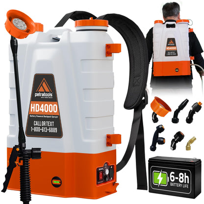 PETRA HD4000 Battery Powered Backpack Sprayer 4 Gallon