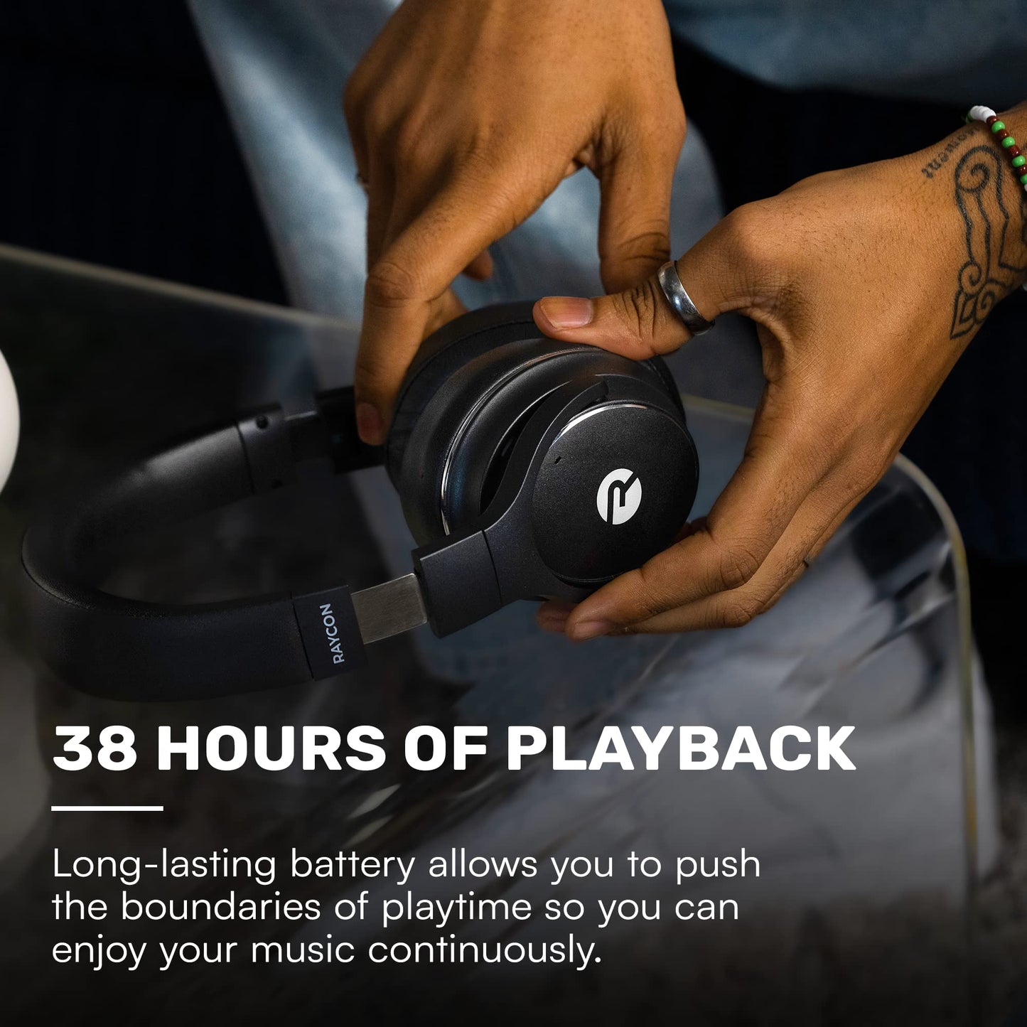 RAYCON Everyday Wireless Bluetooth Over Ear Headphones