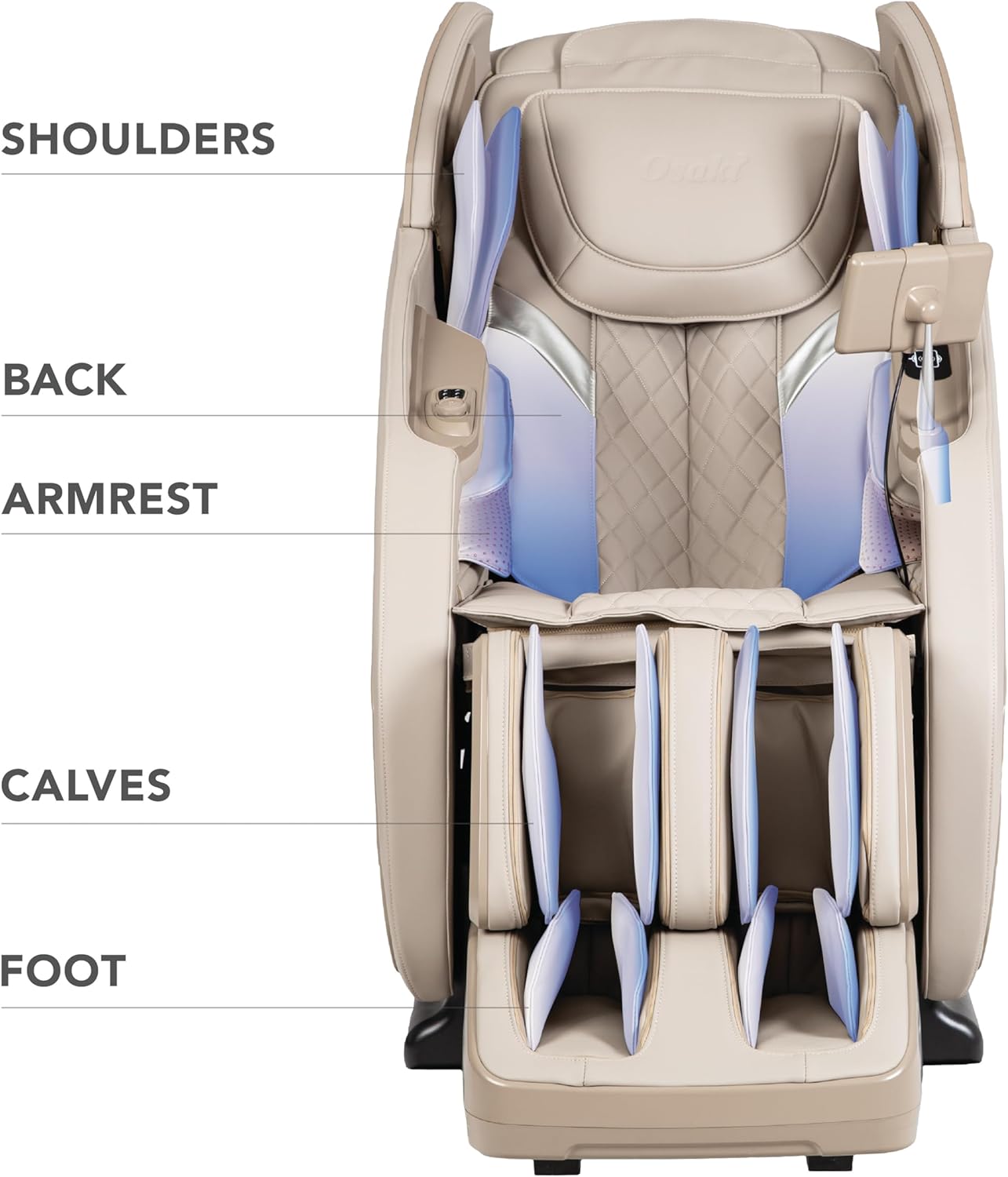 Osaki OS-3D Champ II | Black | Full Body Massage Chair | 3D SL-Track Full Body Massage Chair | Zero Gravity | Lumbar Heating | Touchscreen Controller | Auto Body Scan | Bluetooth Speaker