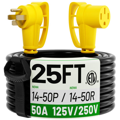 POWGRN NEMA 14-50 25FT RV/EV Heavy Duty Extension Cord