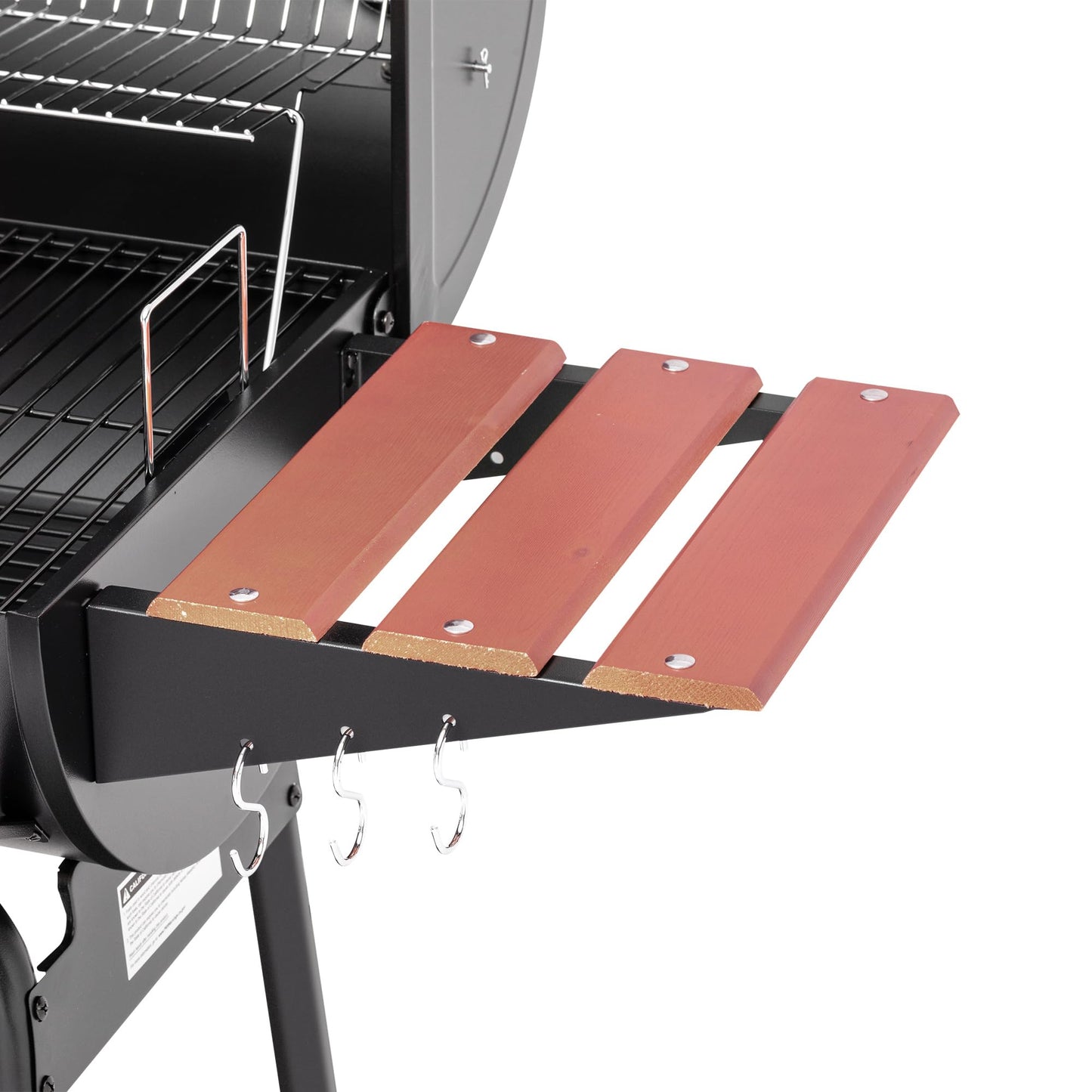 ROYAL GOURMET CC1830V Charcoal Grill with Wood Side Table - 627 sq in