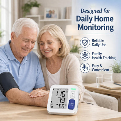 Blood Pressure Monitors for Home Use Upper Arm, Automatic Accurate BP Cuff 9"-17" with 4" LCD Screen, 2 x 90 Memory & HR Detection, Digital BP Machine with USB Cable 4 AAA Batteries & Storage Bag