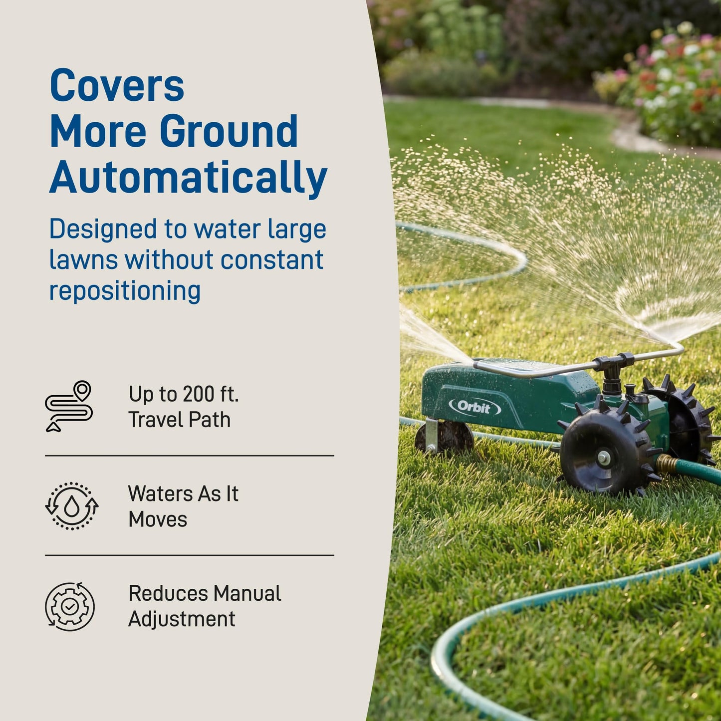 ORBIT Traveling Tractor Water Sprinkler System