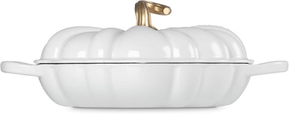 Le Creuset Enameled Cast Iron Figural Pumpkin Braiser, 2.75 qt., White