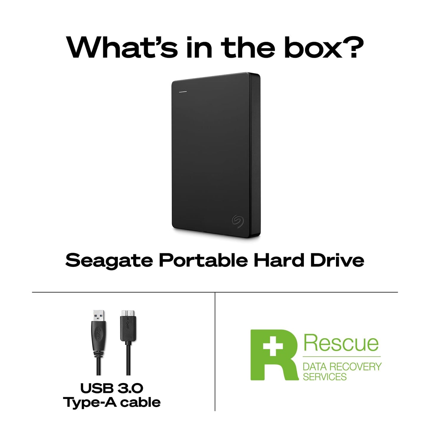 SEAGATE Portable 1TB External Hard Drive - USB 3.0 Black