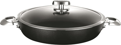 Scanpan Pro IQ 4.25 qt Nonstick Chef Pan with Lid - Compatible with All Cooktops, Induction Ready, Metal Utensil Safe, Oven Safe to 500°F, Dishwasher Safe