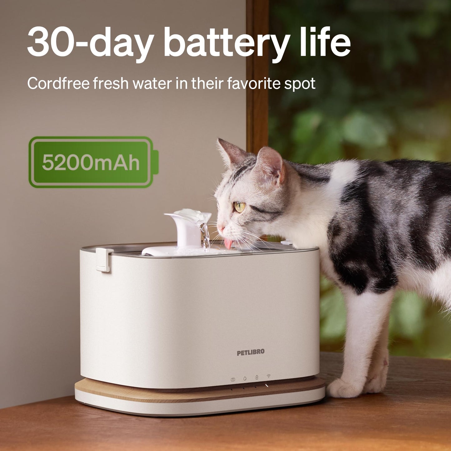 PETLIBRO Cat Water Fountain - Cordless 3L Smart Dispenser