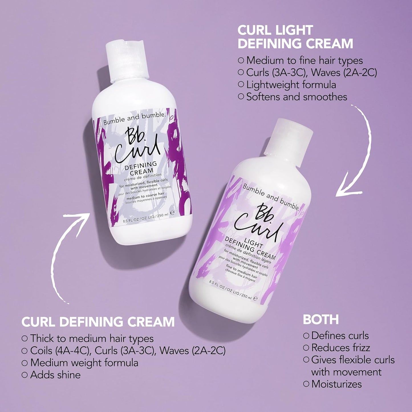 Bumble and bumble. Curl Defining Styling Cream | Moisture and Definition | Fine to Medium Curly, Wavy Hair | Anti Frizz | Hold and Shine | With Jojoba Avocado + Coconut Oils