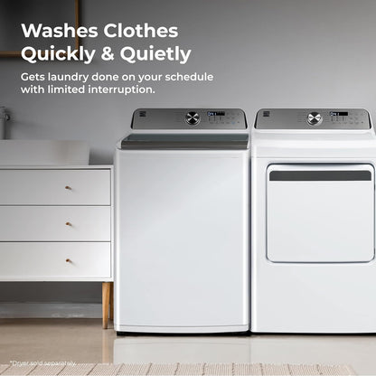 Kenmore 4.4 cu. ft. Top Load Washer with Triple Action Agitator for Tough Dirt & Stains - Reduce Laundry Time with Accela Wash & Express Wash - LED - White