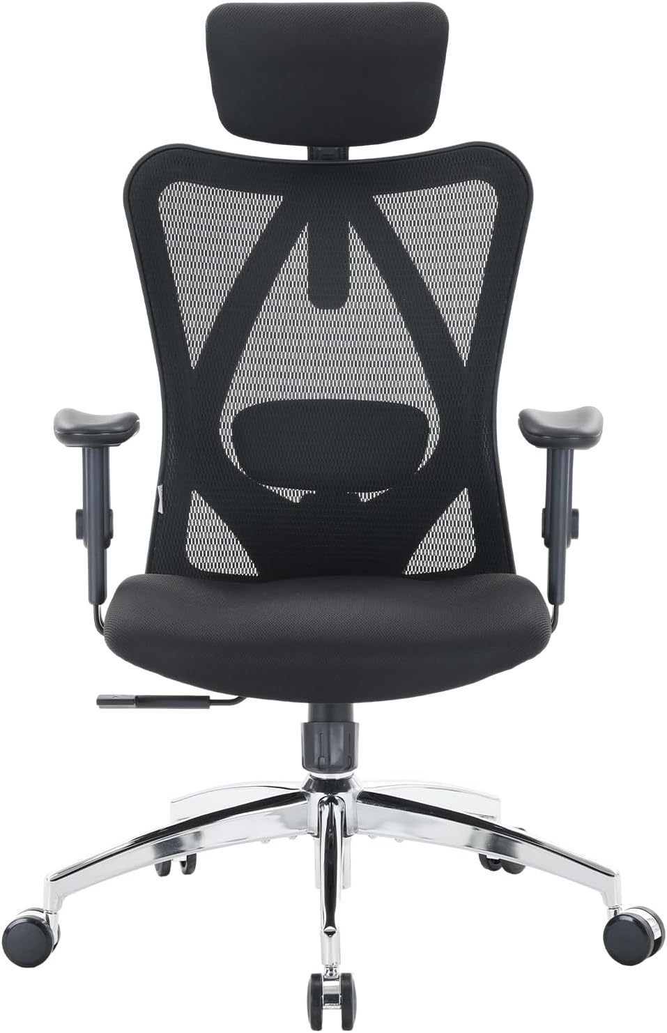 SIHOO M18 Ergonomic Office Chair, High Back Mesh Desk Chair with Adjustable Headrest & Lumbar Support, 330lbs Capacity Computer Chair with 2D Armrests & Wide Cushion, Tilt Lock, for Home Office-Black
