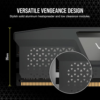 CORSAIR Vengeance DDR5 RAM 32GB (2x16GB) Up to 6000MHz CL36-44-44-96 1.35V AMD EXPO Intel XMP 3.0 Computer Memory – Grey (CMK32GX5M2E6000Z36)