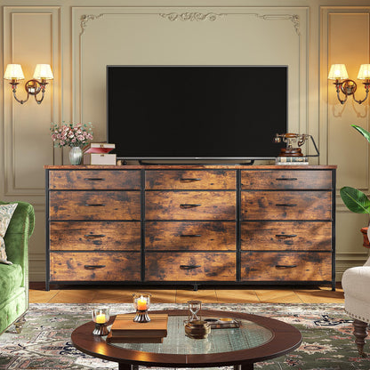 ROMORGNIZ 55" Dresser with 12 Drawers for Bedroom & TV