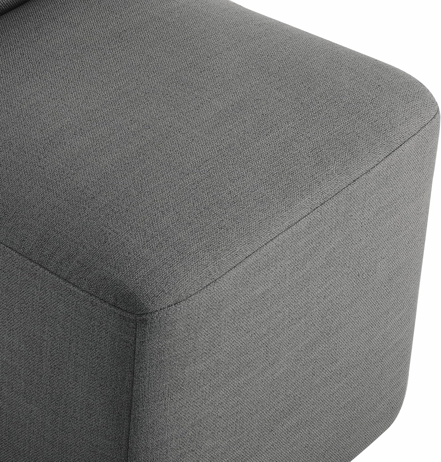 CHITA Dining Chairs with Casters Set of 4, FSC Certified Upholstered Armless Modern Rolling Dining Chairs with Rollers for Bedroom Reading Room Living Room, Grey