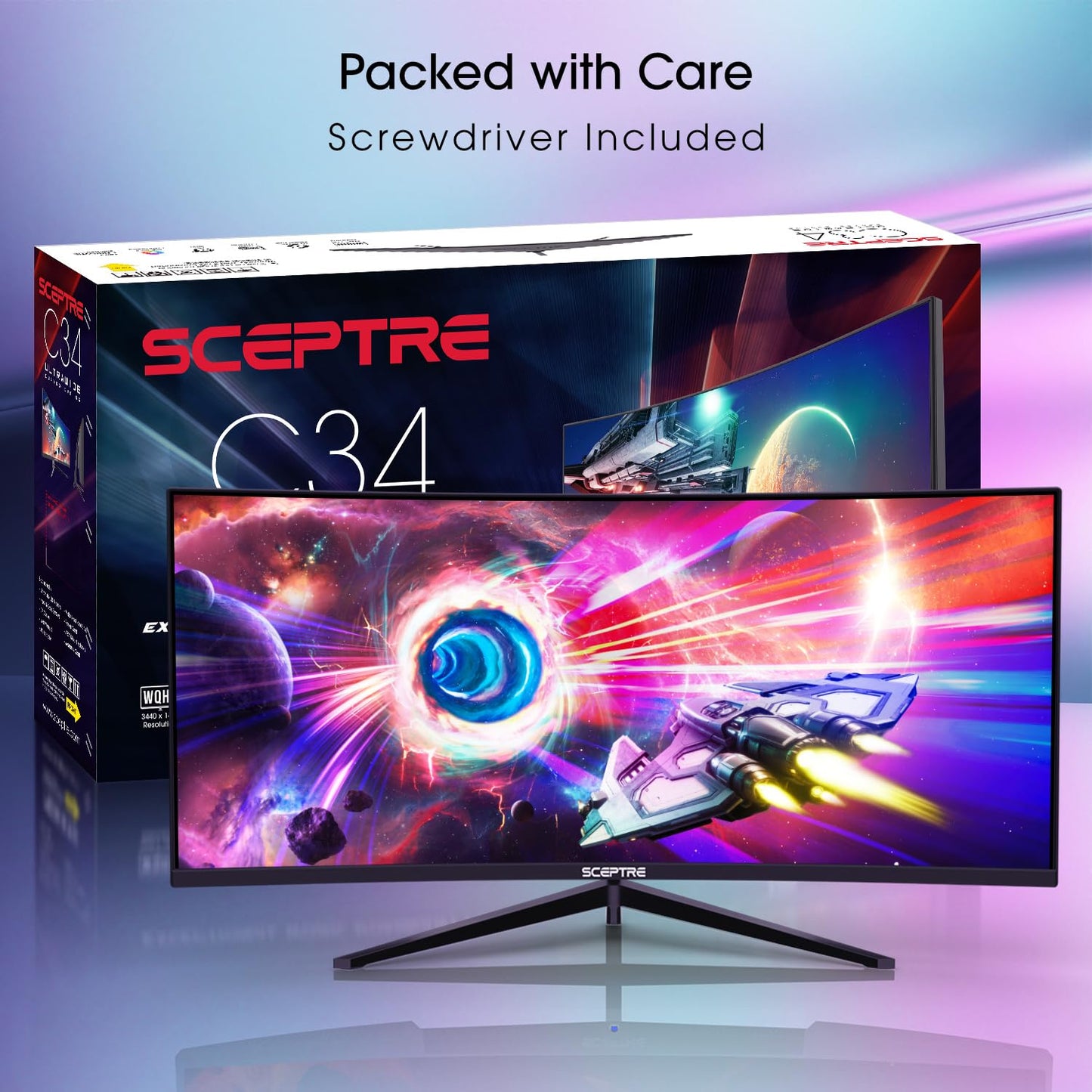 SCEPTRE 34-Inch Curved Ultrawide WQHD Monitor, 180Hz