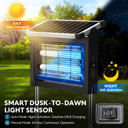 PHATROYYEE Solar Bug Zapper - Cordless Waterproof Mosquito Trap