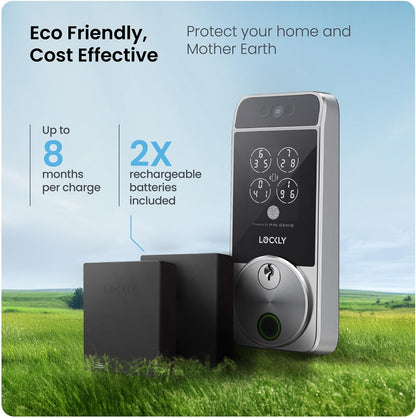 Lockly Visage Zeno Series Smart Lock, Facial Recognition & Fingerprint Keyless Entry Door Lock, Built-in Wi-Fi Deadbolt with Apple Home Key, PIN Genie Keypad, App Remote Control, Easy Installation