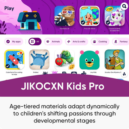 JIKOCXN Kids Tablet, Android 16 Tablet for Kids 10 inch Octa-Core with Case, 24GB RAM 64GB ROM 1TB TF Card Expandable for Toddler Children, Parental Control, Dual Camera, BT5.0, WiFi, Gift (Purple)