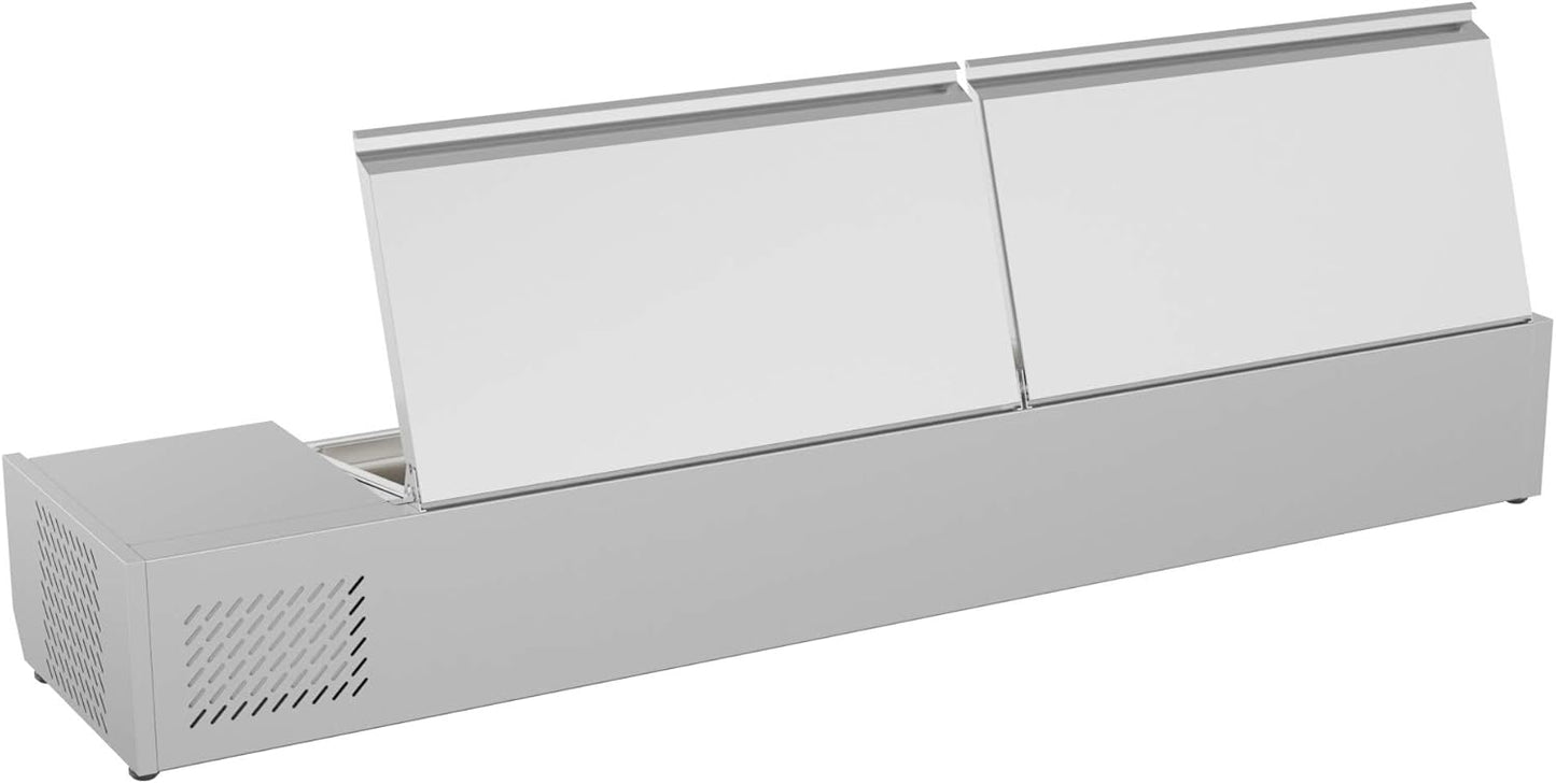 KoolMore SCDC-8P-SSL Commercial-Refrigerator, 71 Inch, Silver