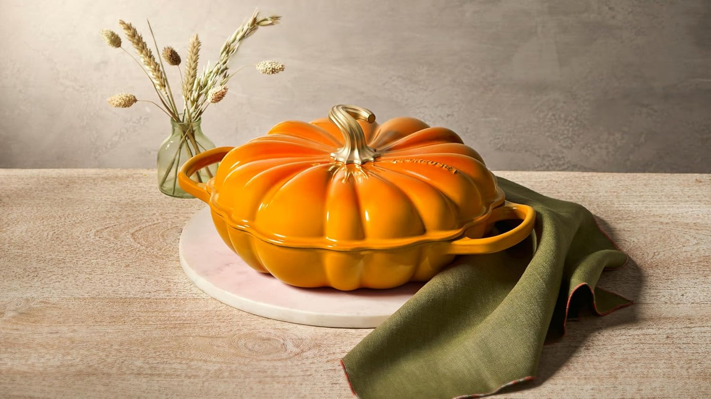 Le Creuset Enameled Cast Iron Figural Pumpkin Braiser, 2.75 qt., Persimmon