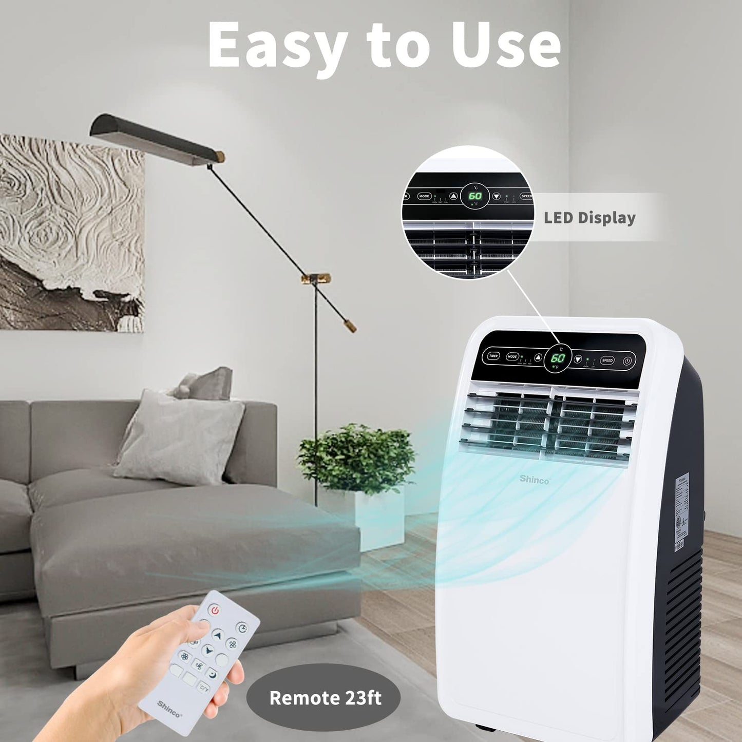 SHINCO 8,000 BTU Portable Air Conditioner for 350 sq.ft
